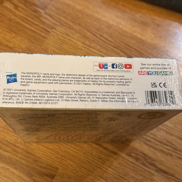 NWT Hasbro Bepuzzled University Games Impossibles Monopoly Puzzle 750pc Ages 12+ - Picture 14 of 14